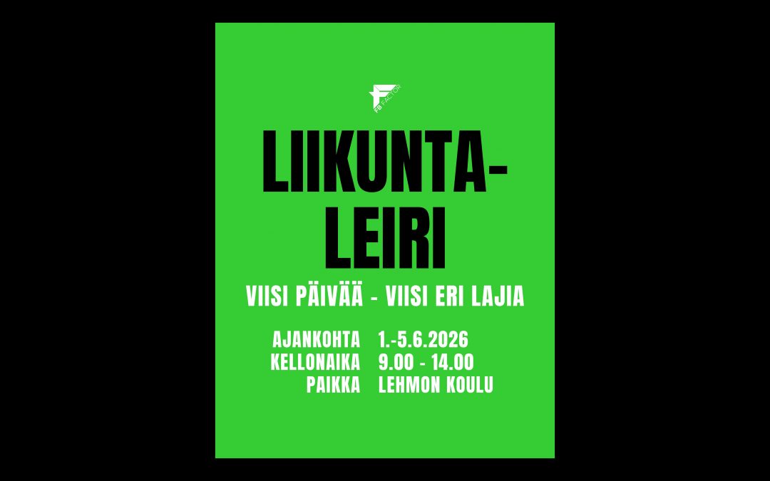 FB Factorin kesäleiri pidetään 1.-5.6.2026 Lehmon koululla.